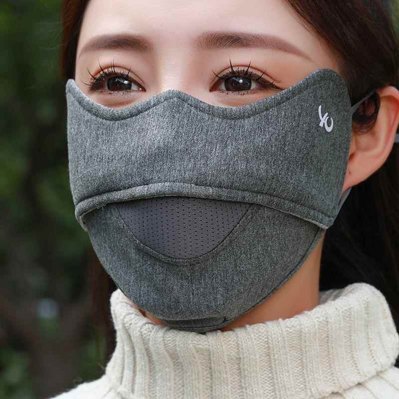 秋冬保暖口罩防寒加绒3D立体护眼角透气户外骑行滑雪面罩女透气款