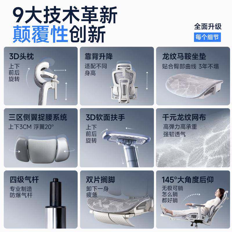 人体工学椅子护腰电脑椅家用舒适久坐电竞椅子男生可躺办公室座椅