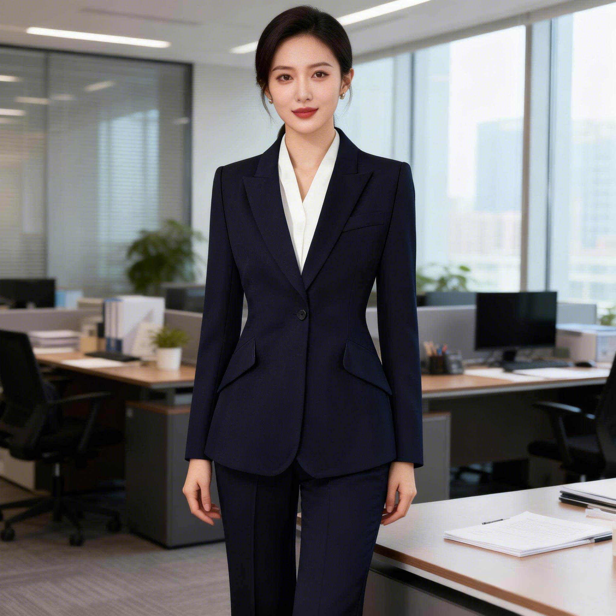 天丝羊毛西装外套女职业正装2026春季新款面试气质高级感西服套装