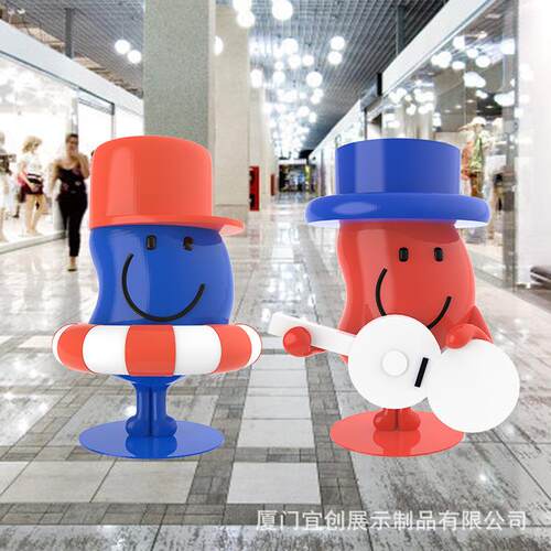 商场门店引流网红打卡雕塑吉他小公仔落地摆件城市景观道具制作