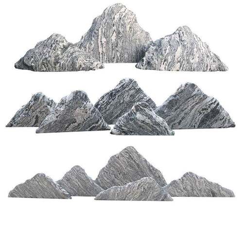 雪浪石切片组合景观石室内庭院枯山水造景泰山石假山小石头风景石