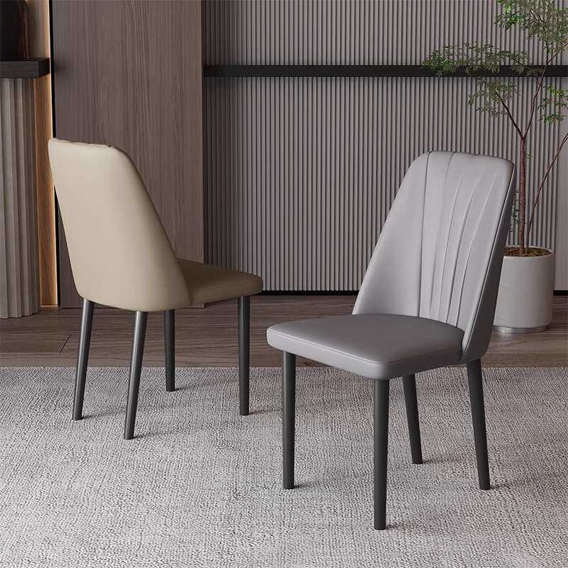 餐桌椅子家用猫抓皮软包靠背椅子高级感轻奢意式极简约吃饭圆桌椅