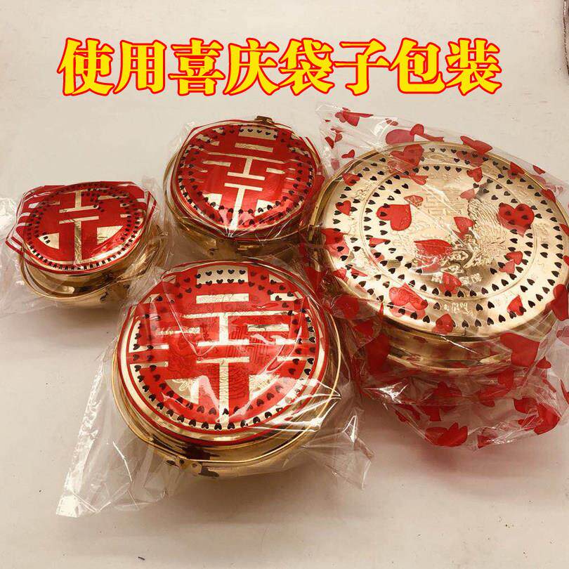 婚庆用品铜火炉婚礼火冲结婚火铳囱暖手脚炉铜火盆旺火盘陪嫁嫁妆