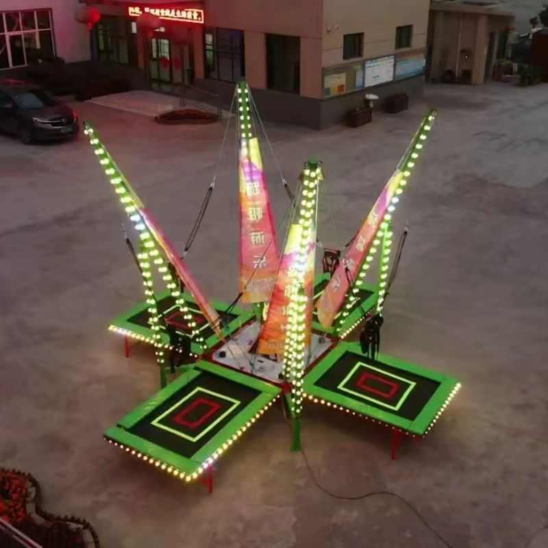 户外商用儿童蹦蹦床广场摆摊手摇大型跳跳床游乐园蹦极床成人弹跳