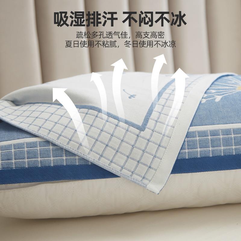 纱气10005220布枕巾纯一对棉装透男枕头毛巾防滑单人生四季通用