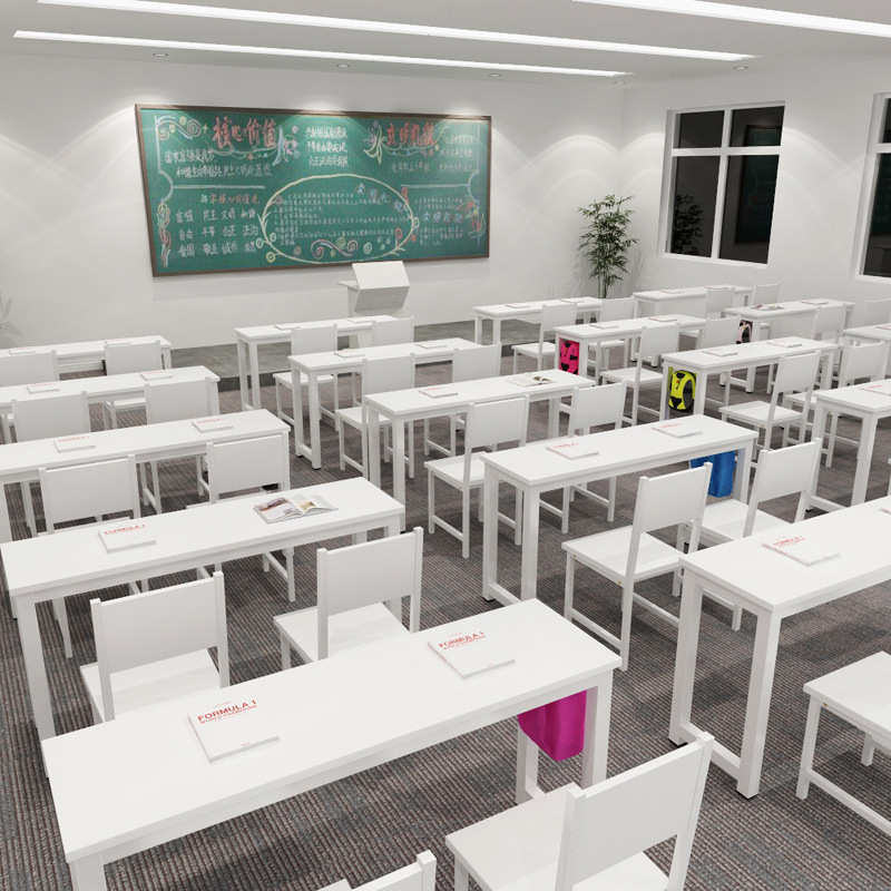 课桌椅厂家直销 辅导班课桌长培训班学校 桌培训双人中小学生条桌