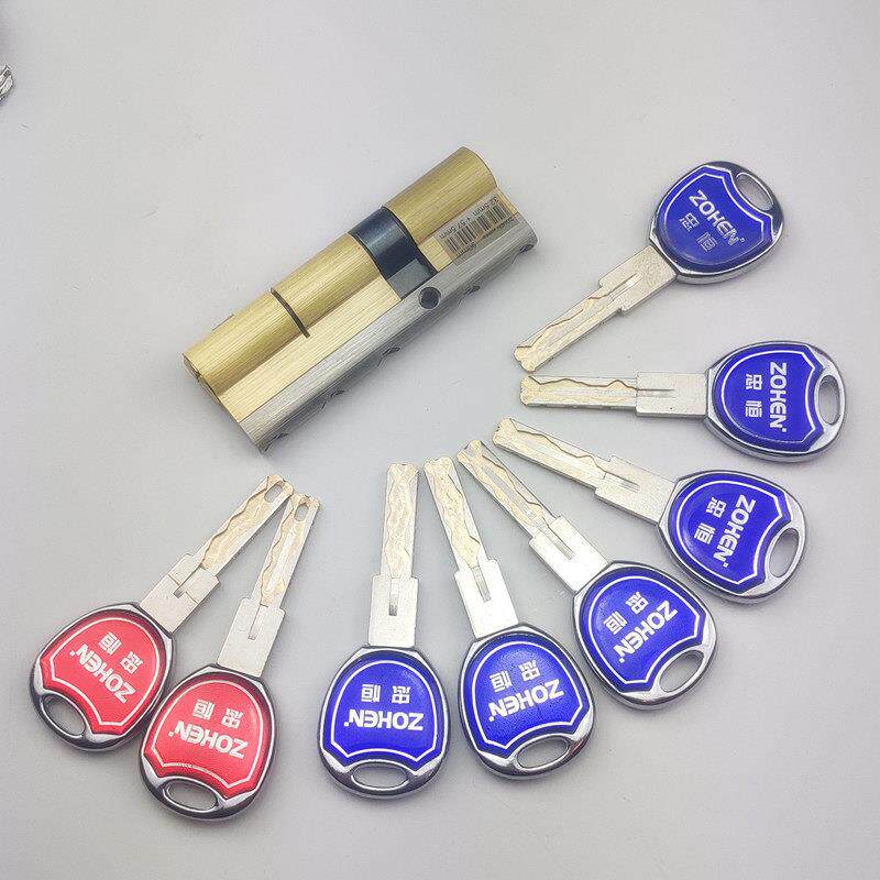 忠横全铜滴胶C级双面叶片大门室外门防盗门锁芯锁头通用型防锡纸