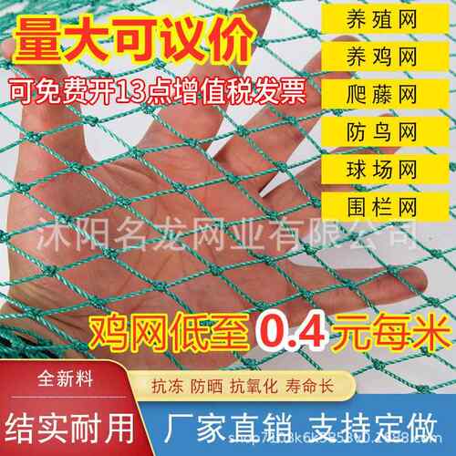 家禽养殖网养鸡鸭鹅网防鸟防飞网围栏护拦网加厚尼龙网菜园隔X20