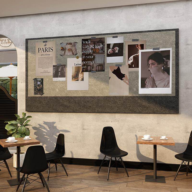 咖啡店装饰摆件留言墙面布置毛毡板照相片贴画网红拍照区打卡氛围