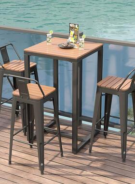 户外塑桌庭院餐花园露天椅休闲吧台桌网红YTL-2742款桌别墅阳台高