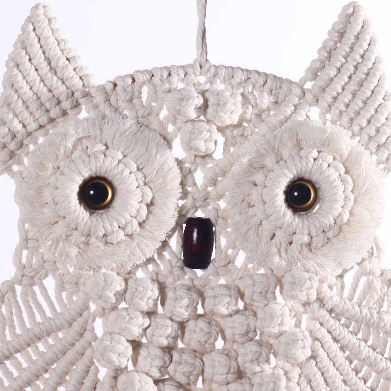 手工编织棉线绳挂毯 居家装饰 猫头鹰可爱简约 客厅背景墙,居家布艺,挂毯/壁毯,淘宝优惠券,粉丝福利购,淘宝优惠卷