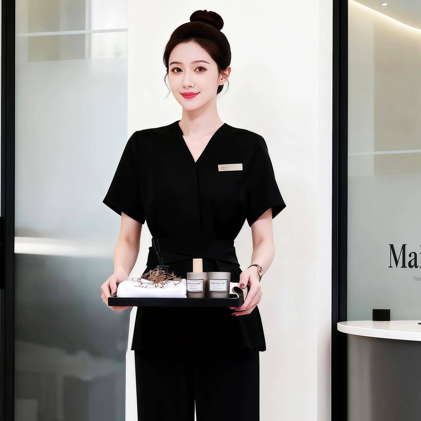 新款美容院工作服女春夏高端医美SPA皮肤管理美容师顾问技师套装