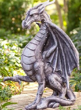 跨境翅膀抬腿飞龙双翼高贵龙翼仿真飞龙装饰品摆件树脂工艺品设计