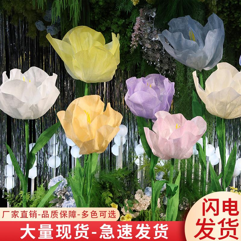 商场橱窗美陈大型纸花婚庆巨型纸艺花布置装饰道具婚礼舞台背景