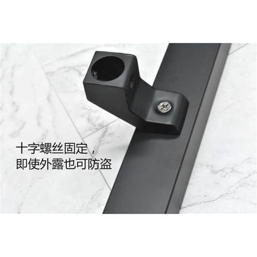 现代简约不锈钢玻璃推拉门拉手方管斜脚黑色大门把手木门拉手