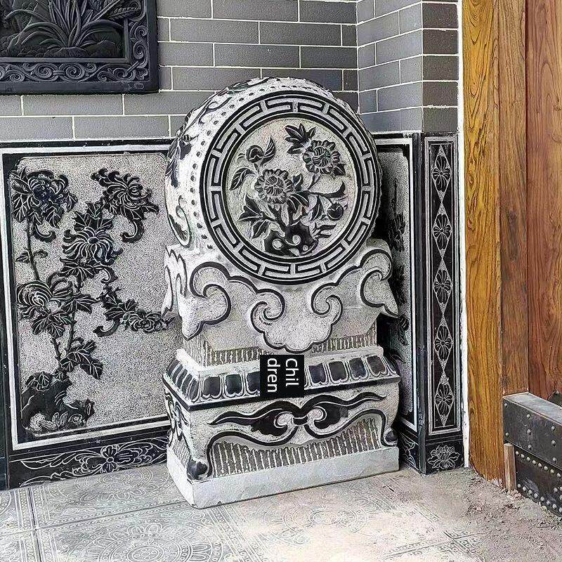 青石石雕彷古门墩抱鼓石一对麒麟小象摆件貔貅庭院门口摆件纯天然