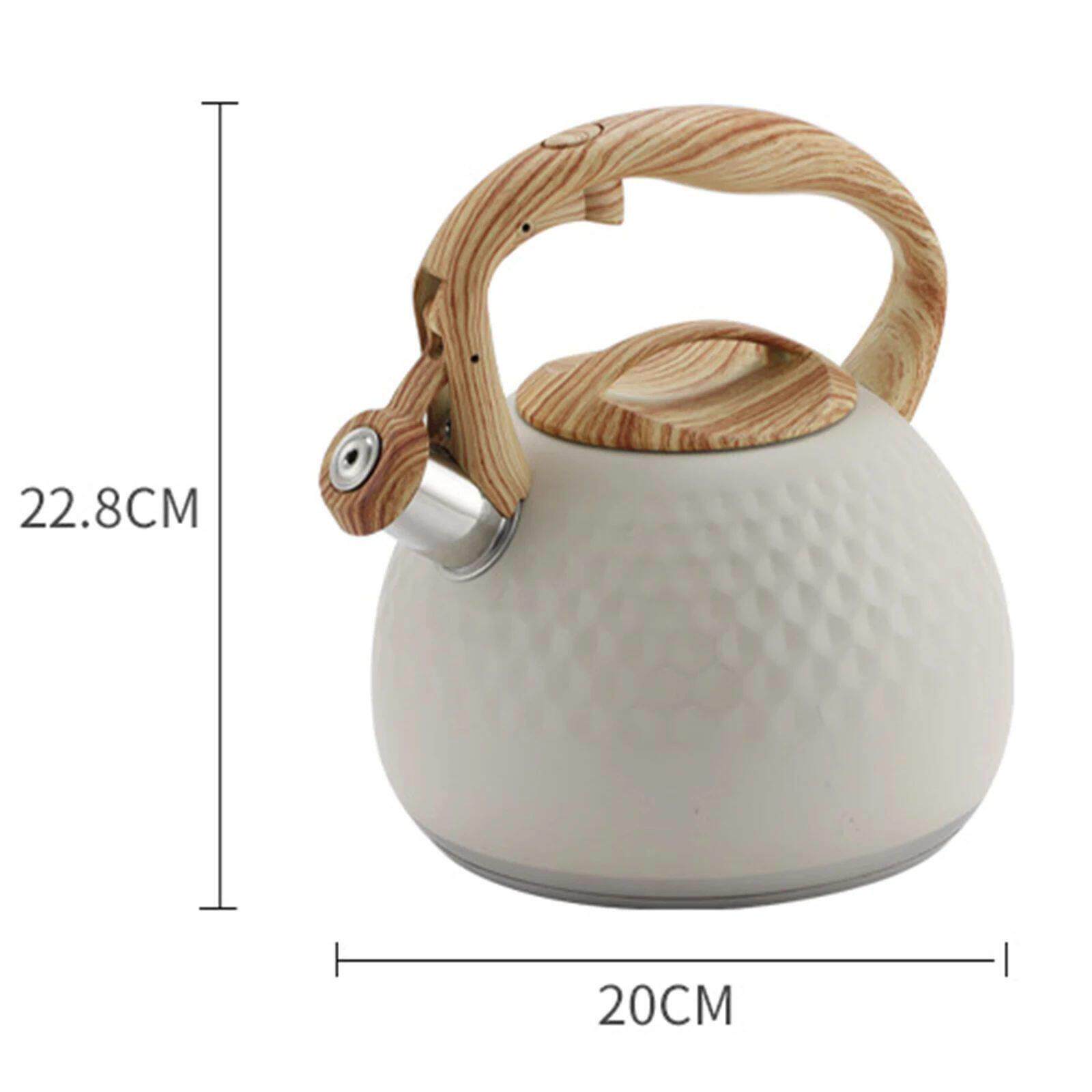 3L Whistling Kettle Anti Scald Handle Cookware Cooktop Teake