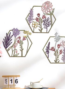 金属三件套艺术花瓶壁挂饰花卉墙艺术乡村农舍墙壁创意装饰壁饰