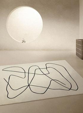 厅现床代简约创意撞毯色轻奢客地家KSS用卧室边地毯沙发茶几地垫