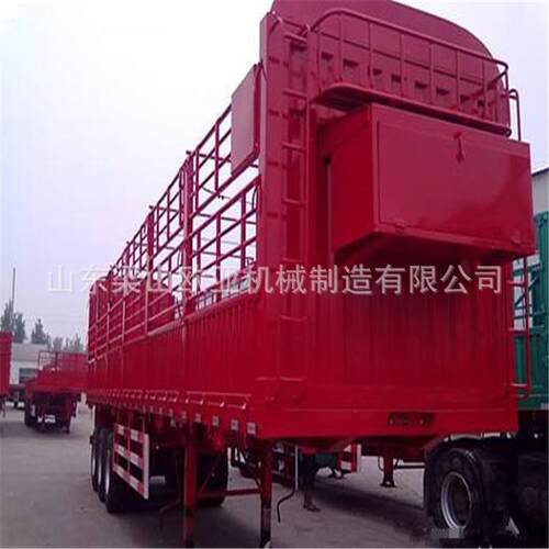 1米仓栏半挂车 牛羊猪运输仓栏半挂车 轻体半挂车价格