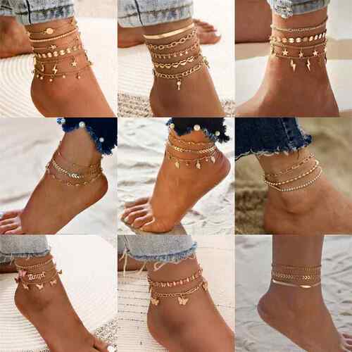 Bohemia Gold Color Chain Ankle Bracelet On Leg Foot Jewelry