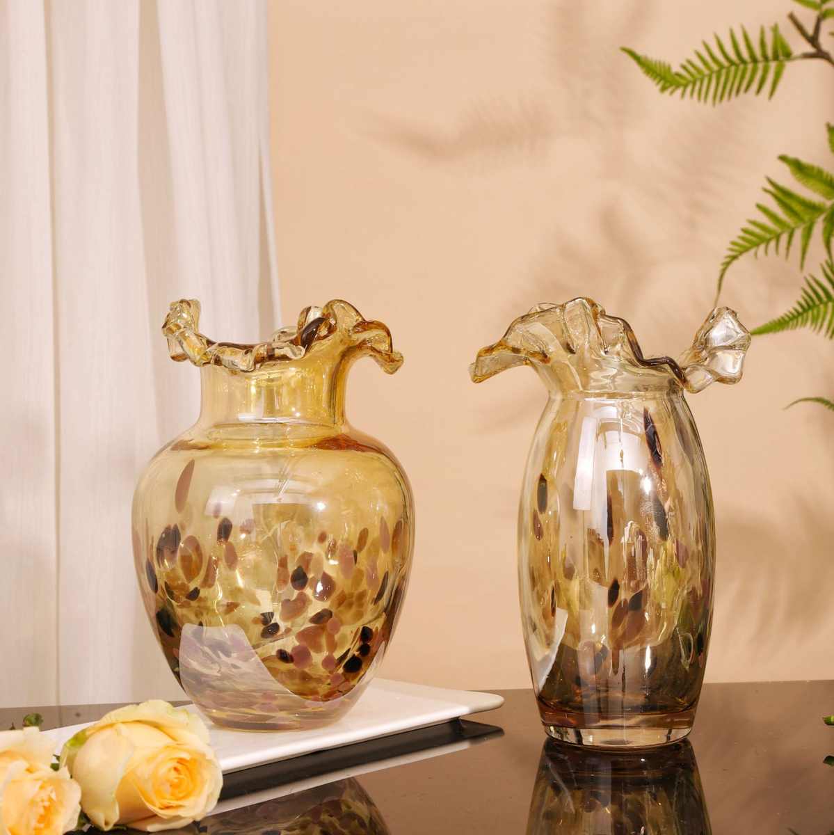 轻奢金属风花瓶金色花瓶摆件手工高档小众复古客厅电视柜茶几装饰