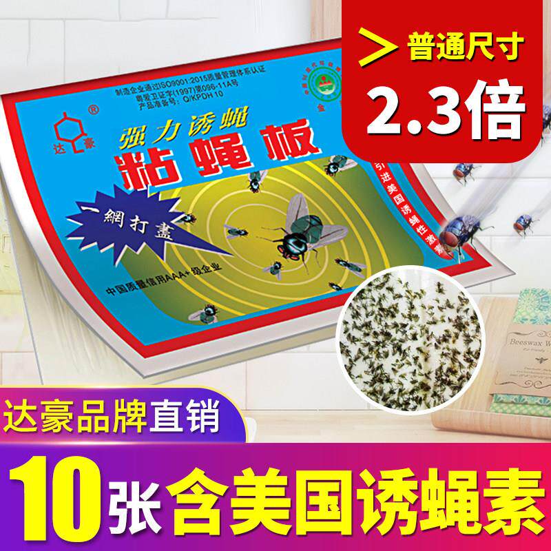 达豪苍蝇贴大号强力粘蝇纸板胶家用商用沾灭蚊蝇杀手捕捉器一扫光