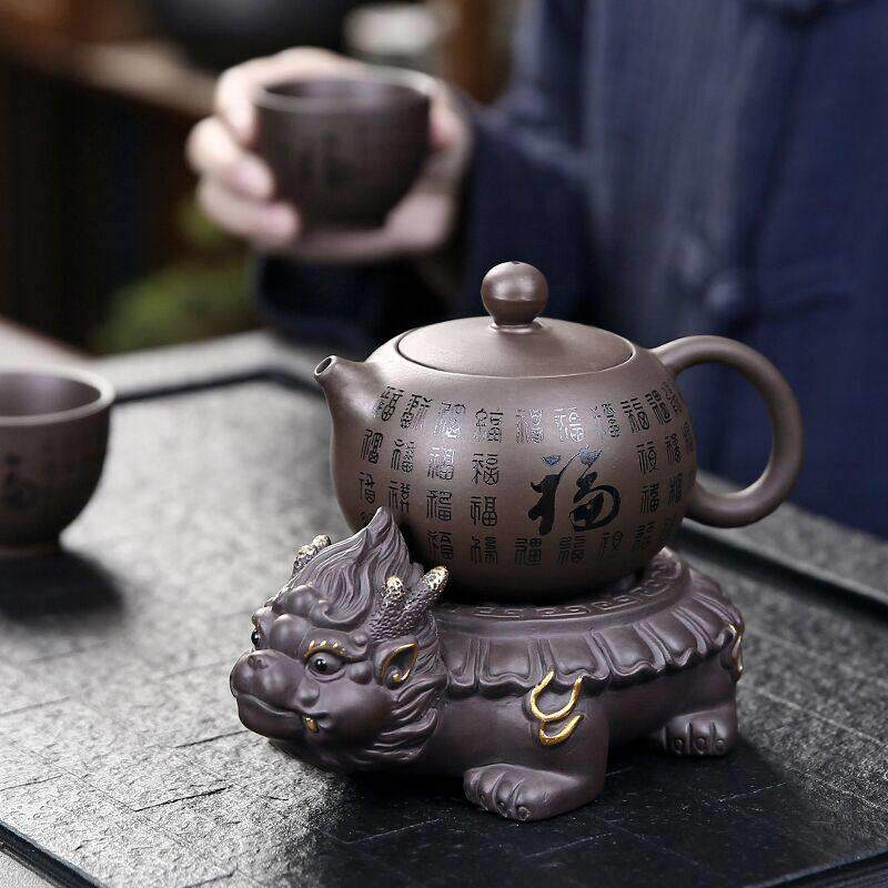紫砂壶承壶垫功夫茶具配件茶壶隔热养壶垫茶托干泡台貔貅茶宠摆件
