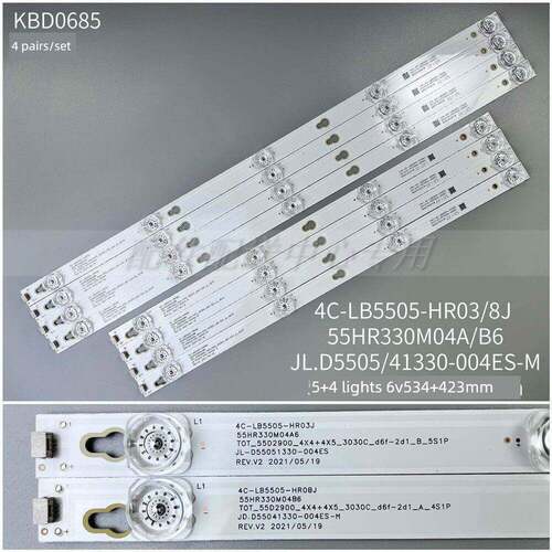 8条*全新 D55A730U L55P2-UDN TOT_55D2900_4X4+4X5_3030C灯条