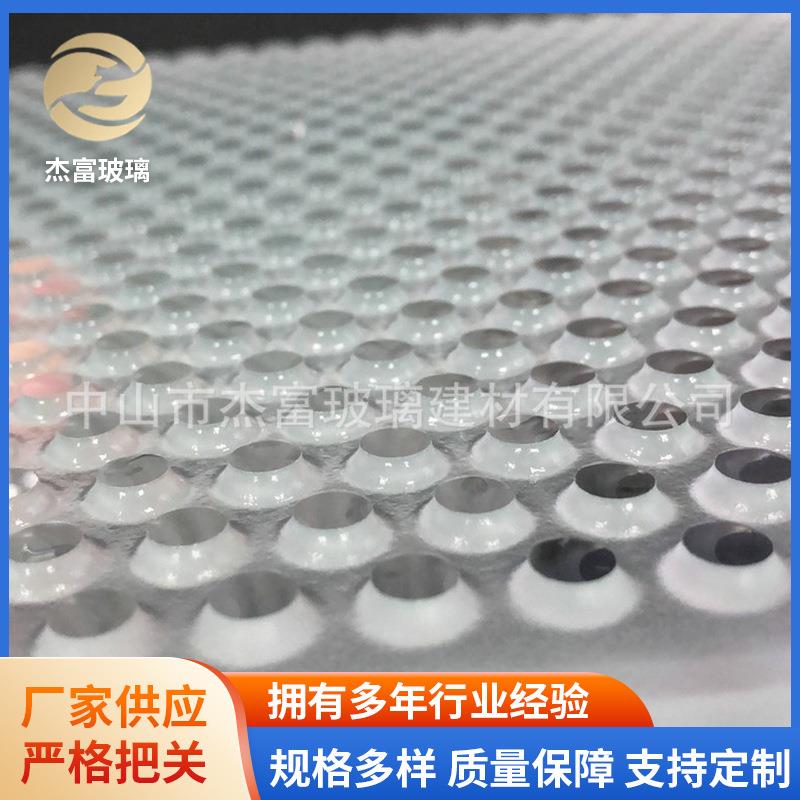 厂家供应夹胶防滑玻璃楼梯踏步玻璃舞台地板玻璃印花磨砂圆点防滑
