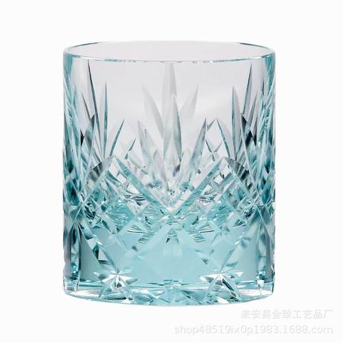 江户切子轻奢风繁花K9水晶杯威士忌酒杯复古创意洋酒杯白酒杯套装
