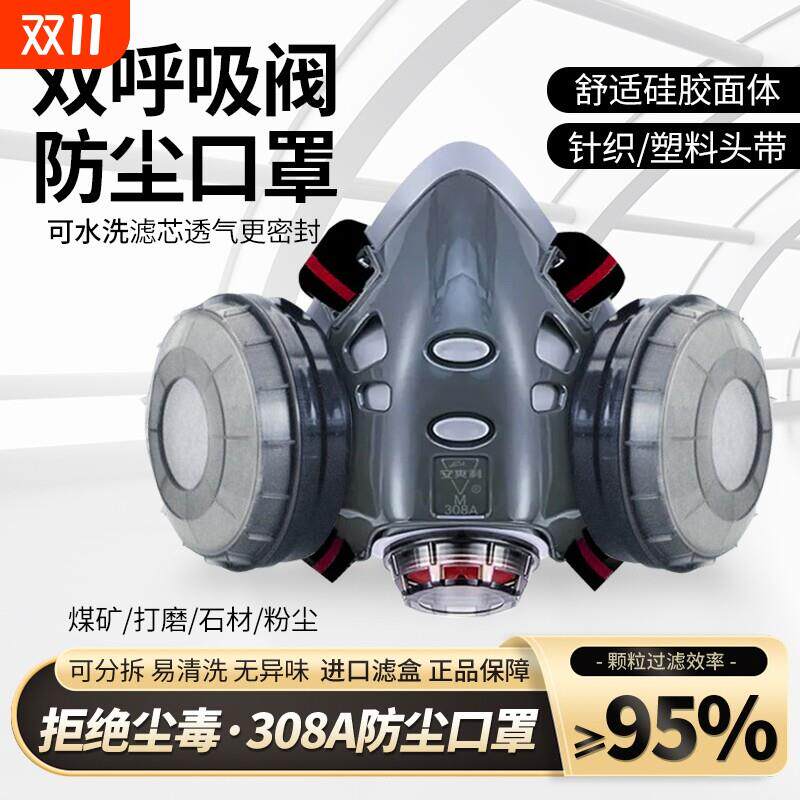 重松防尘口罩工业粉尘面罩防尘肺煤矿喷漆电焊工井下专用滤芯防护