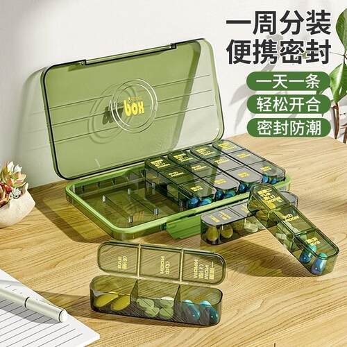 Pill Box Holder Weekly Medicine Storage Organizer Container