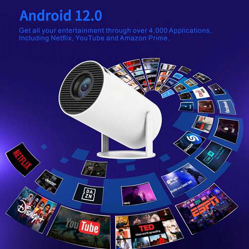 HY300炮筒投影仪家用高清WIFI无线投屏LCD便携式投影仪跨境爆款