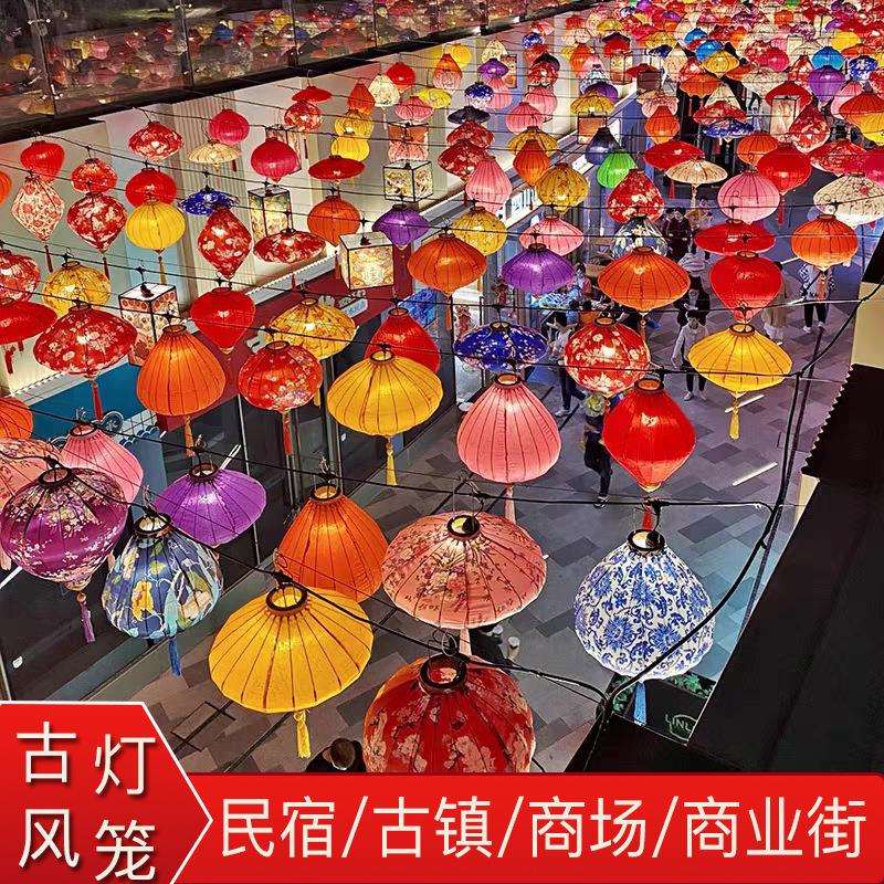 古风灯笼户外仿古花灯古镇街道网红夜景装饰新年布置异型越南灯笼