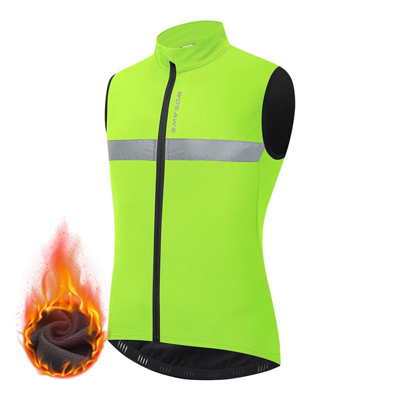 高档萨维公路山自行车冬抓绒加厚防沃风马甲地车骑行保秋暖夹克背