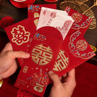 红包结婚专用2024新款千元婚礼随份子喜字包新婚改口红包袋利是封