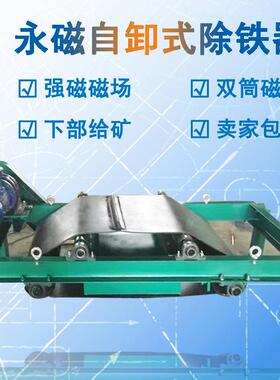 定制自卸除铁器干式强磁双筒磁选机RCYD（C）永磁自卸式皮带除