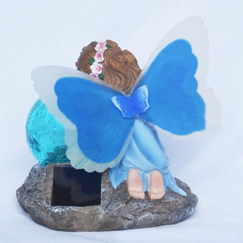 新款LED树脂灯太阳能仙女灯天使树脂灯户外草坪灯庭院装饰灯