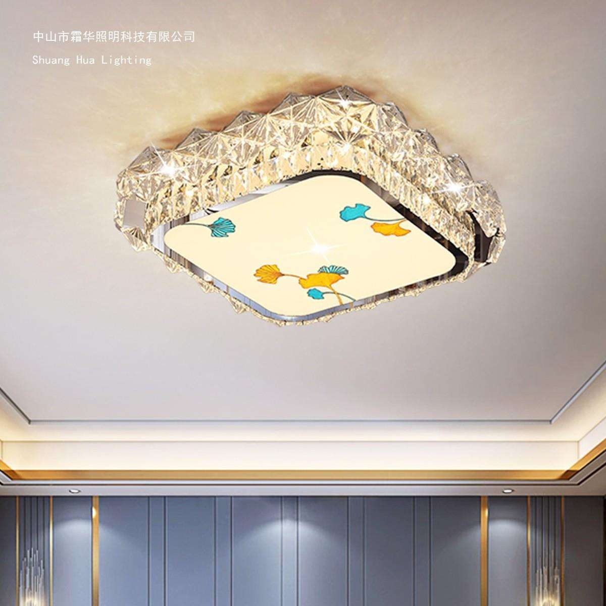 水晶灯卧室简约现代主卧2025新款房间卧室灯轻奢水晶灯具吸顶灯