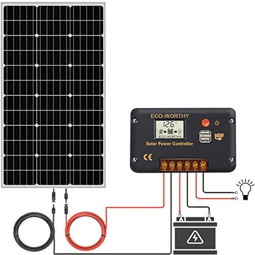 ECO-家154WORTHY10W18V太阳能0电池板套件RV电池船拖车小花屋园棚