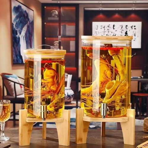 耐热冷玻璃青梅泡酒瓶带头泡瓶酒坛葡萄酿145酒可料乐饮密封龙罐