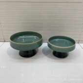 茶几样板间中式 新器桌果盘花盆摆件玄关插花仿真售楼部花洽谈植物