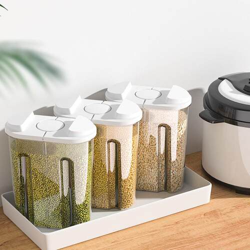 Japanese-style kitchen transparent rice storage container, l