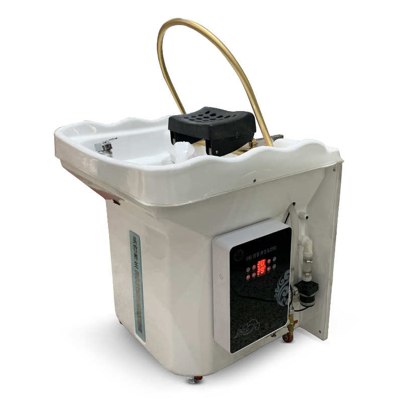 美容美发店洗头床理发店专用头疗艾灸熏蒸恒温水循环可移动头盆