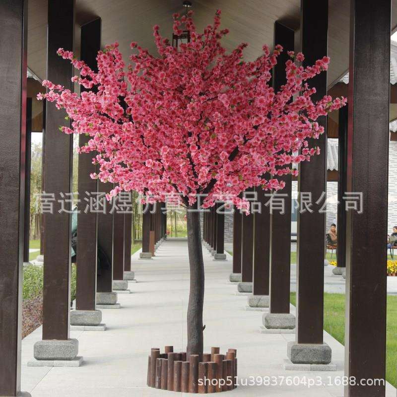 仿真桃花树大型仿真桃树婚庆店庆开业房地产开售酒店大堂装饰