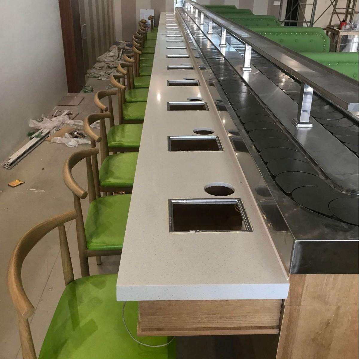 火锅桌4人6人商用火锅桌 旋转小火锅餐桌坚固耐用
