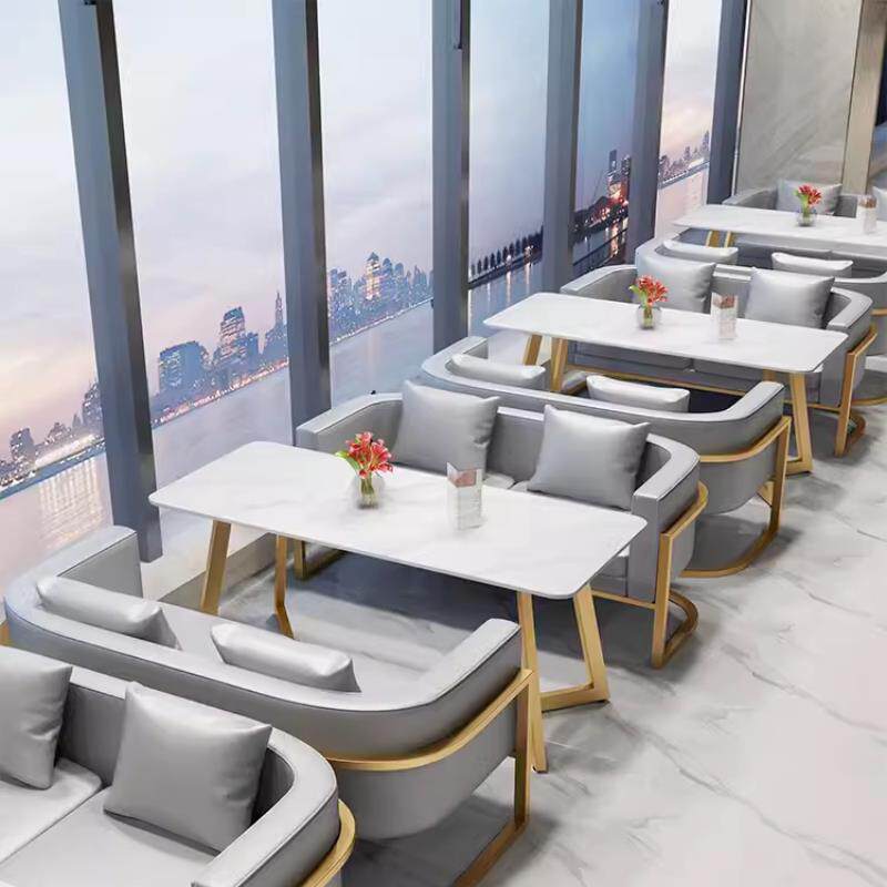 奶茶店音乐餐吧咖啡厅休闲洽谈商用烧烤餐厅茶楼卡座沙发桌椅组合