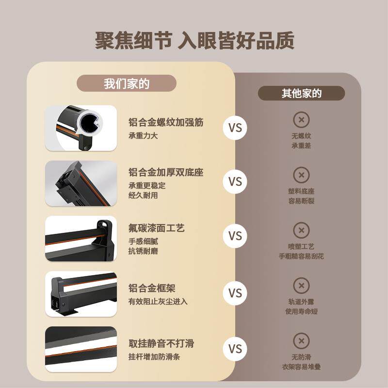 抽挂衣器拉式挂衣伸缩衣柜挂杆现代简约衣帽滑间配件顶装衣通衣杆