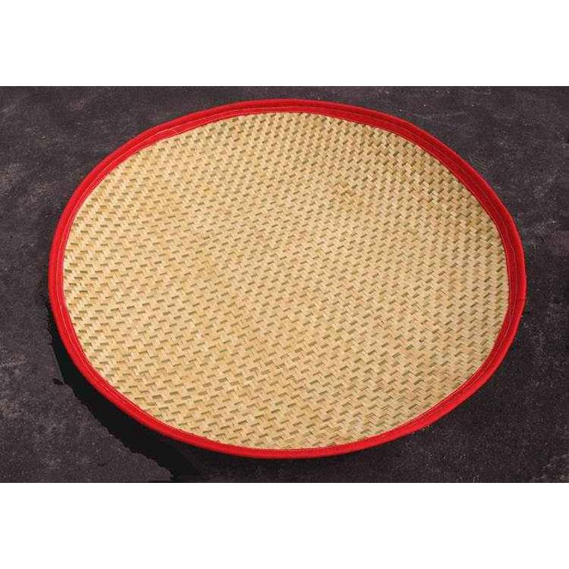 手工竹编制品制茶用具加布软弧软甲竹编竹匾软簸箕搅拌茶叶